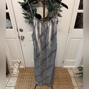 Delicates Vintage Y2K Sexy Snake Skin Print Slip Nightgown Lingerie L M